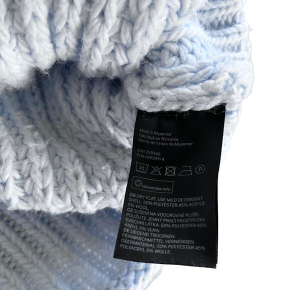 H&M light blue chunky knit funnel neck sweater Small - Picture 7 of 9